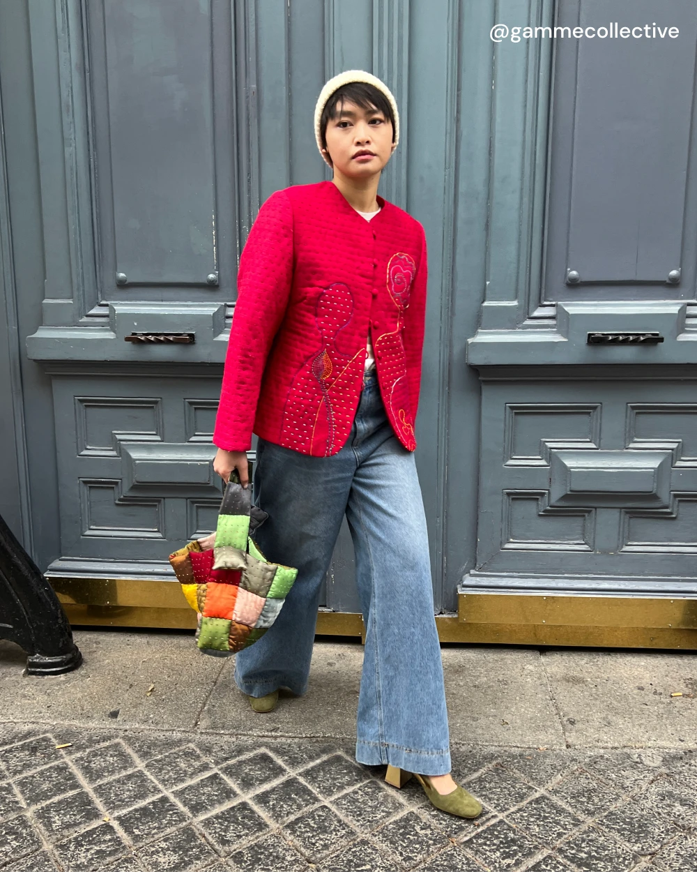 Slingback pumps - khaki and gold suede leather