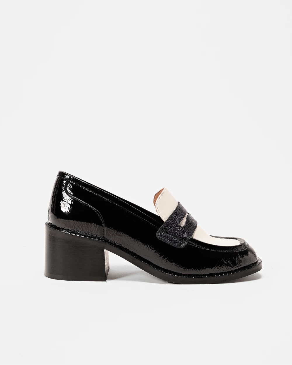 MOCASSINS TALONS ET BOUTS CARR S Pytala Noir et blanc