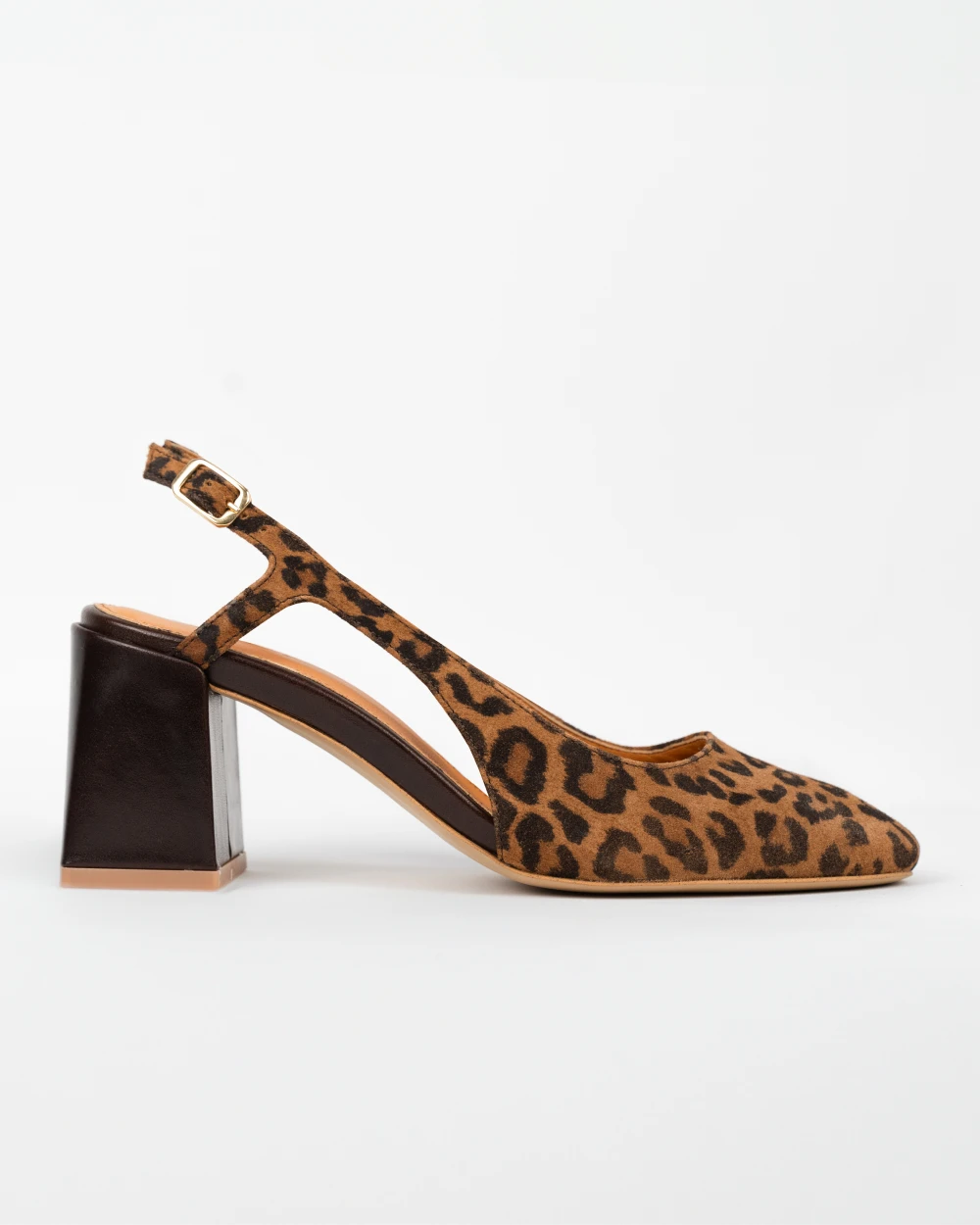 Les slingbacks escarpins en cuir léopard à talon pour femmes. Confortables et élégantes