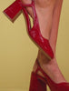 slingbacks FERNANDO cuir rouge vernis